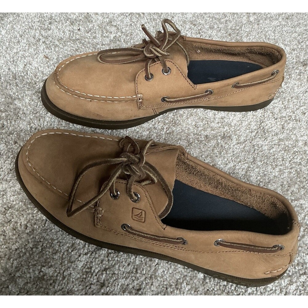 Sperry Authentic Original 2-Eye Sahara Leather Boat Shoes Sz. 6.5M
